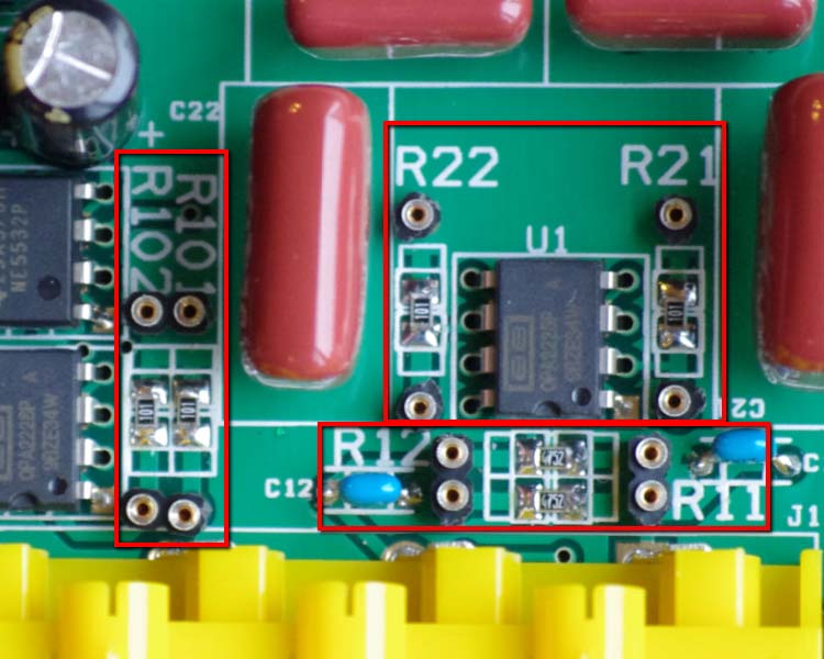 Adjustment resistor positions